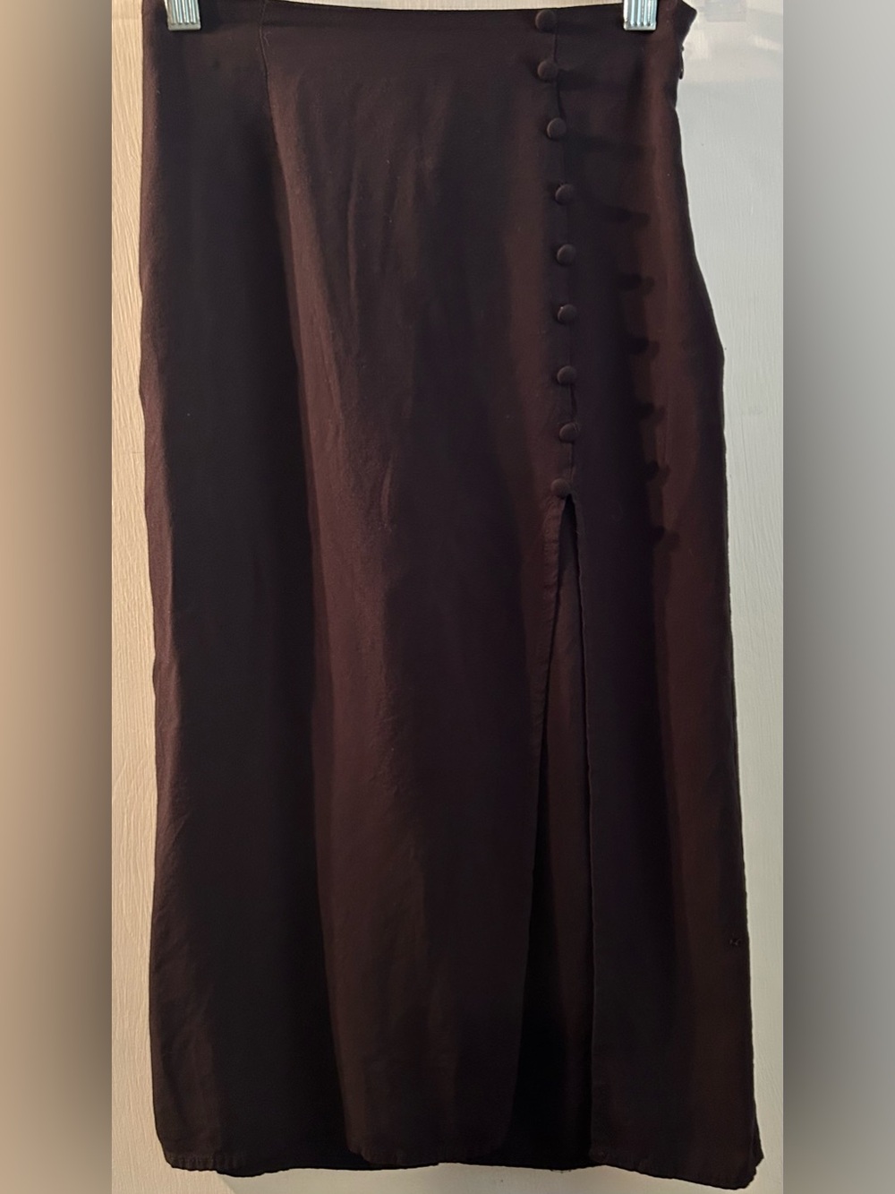 Divided  H&M Womens Black Button-Detail Midi Skirt Size 0